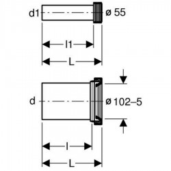 Geberit Wandcloset Aansluitgarnituur - 152426