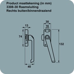 AXA RAAMSLUITING 3308-30 DRUKKNOP F1 RS