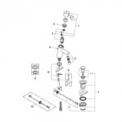 GROHE Wastafelmengkraan Concetto S-Size 233810