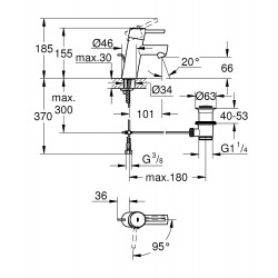 GROHE Wastafelmengkraan Concetto S-Size 233810