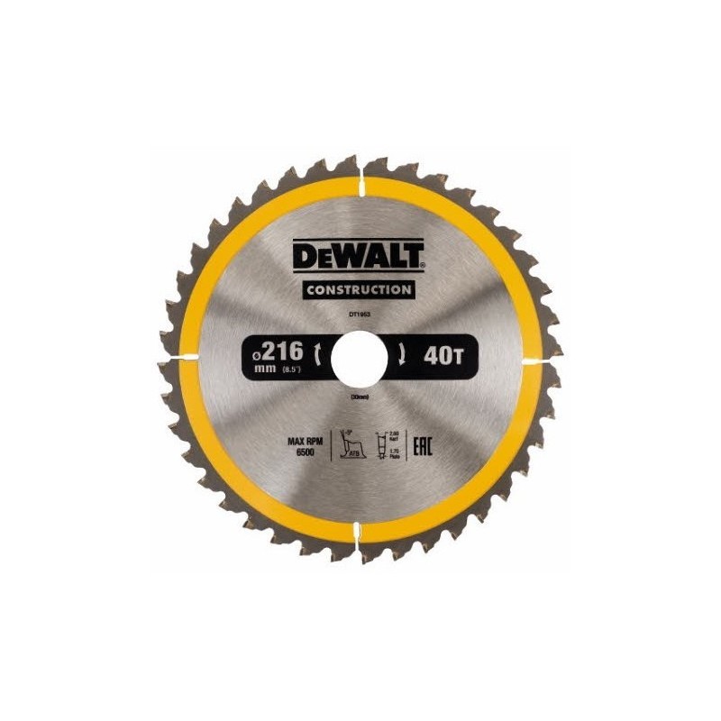 DeWALT Cirkelzaagblad - Ø 216mm Asgat 30mm - 40T