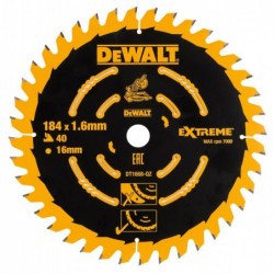 DeWALT Cirkelzaagblad DT1668-QZ - Ø 184mm Asgat 16mm - 40T - DT1668-QZ