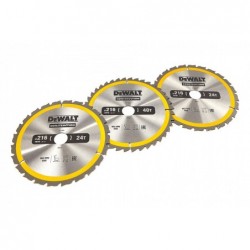 DeWALT Cirkelzaagbladset 3 pack 216x30mm : 2x DT1952-QZ + 1x DT1953-QZ