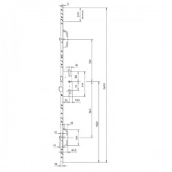 KFV Meerpuntssluiting 2502W267 - Cilinderbediend - DM 55 - PC 72 - 2400mm - D1/2/3/4 - SKG ***