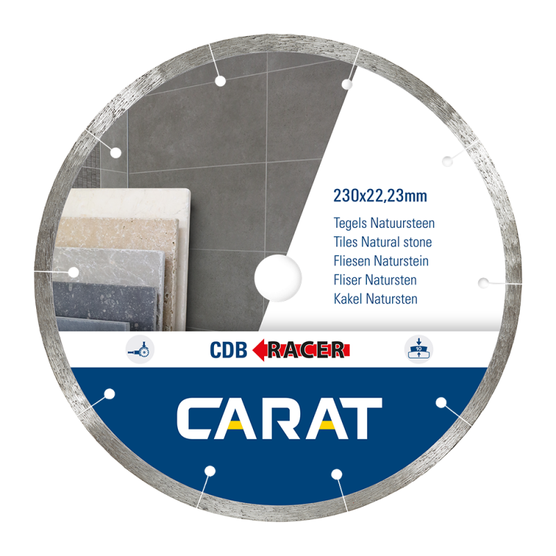 Carat Diamantzaag Tegels/Natuursteen Ø230x22.23 mm - CDB Racer