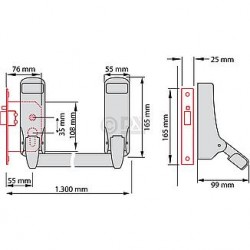 DX Paniekslot PO379 55mm PC45 Stang afmetingen