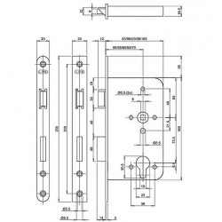 LIPS 2423 Dag- en nachtslot 17T24-60mm PC73 afmetingen