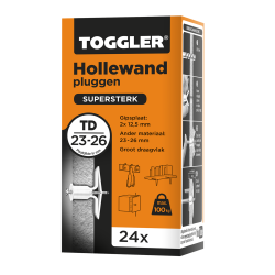 Toggler Hollewandplug TD 23-26mm - 24 stuks