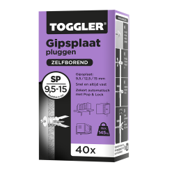 Toggler Gipsplaatplug SP Paars 9.5-15mm - 40 stuks