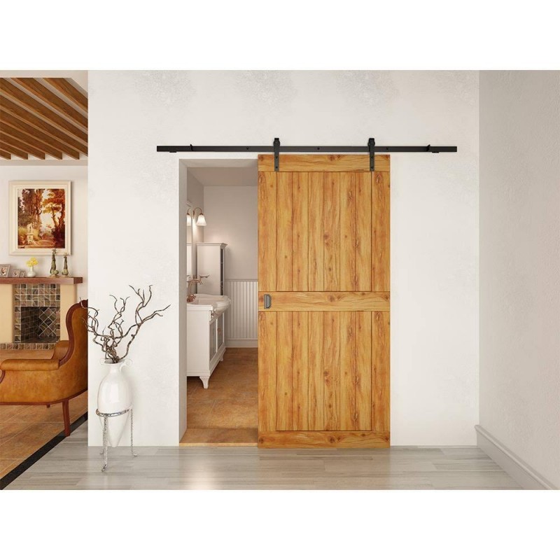 Schuifdeursysteem Rustic Zwart inclusief Houten deur Schuifdeursysteem Rustic Zwart inclusief Houten deur