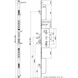 Nemef Meerpuntssluiting 4913 Senior - Cilinderbediend - DM 65 - PC 72 - 1950mm - D1/2/3/4 - SKG ***