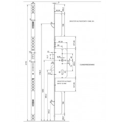 Nemef Meerpuntssluiting 4923 - Cilinderbediend - DM 55 - PC 72 - 2170mm - D1/2/3/4 - SKG ***