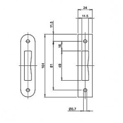 LIPS Sluitplaat SPT2455 Kast RVS afmetingen