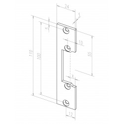 ASSA ABLOY Sluitplaat KLRR 160x3x25mm