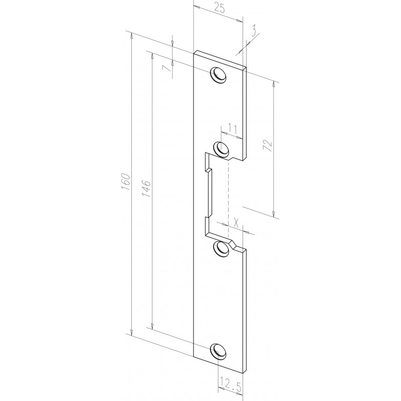 ASSA ABLOY Sluitplaat KL17 110x3x24mm