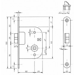 Hutra Loopslot DH24/U - DM 50 - 155x22mm - D1+D3