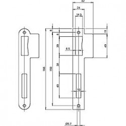 LIPS Sluitplaat SPU2420 S afmetingen