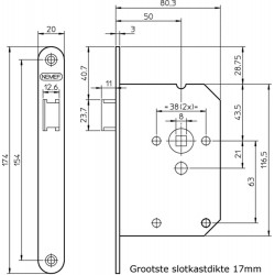 4tecx Loopslot 1255/17U - DM 50 - 174x20mm - D1/2/3/4