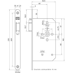 Nemef Loopslot 635/17U - DM 60 - 235x20mm - D2+D4