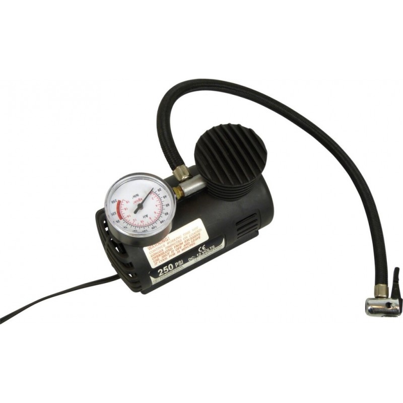 Carpoint Luchtpomp 12Volt + Manometer + Ventiel