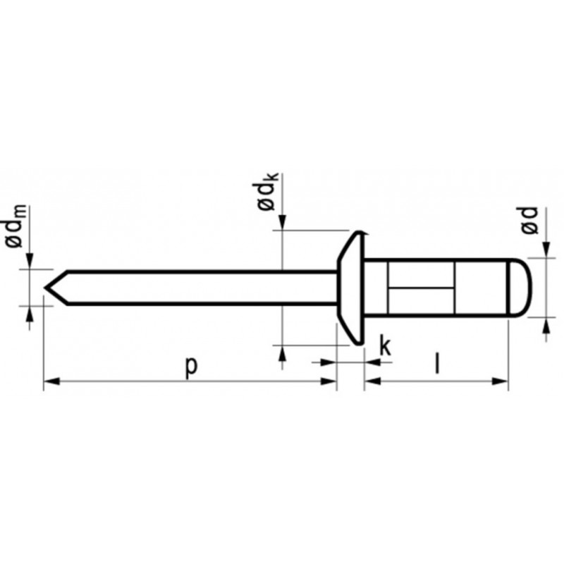 Popnagel Aluminium/staal 1001 Multigrip 3x12mm - 500 stuks