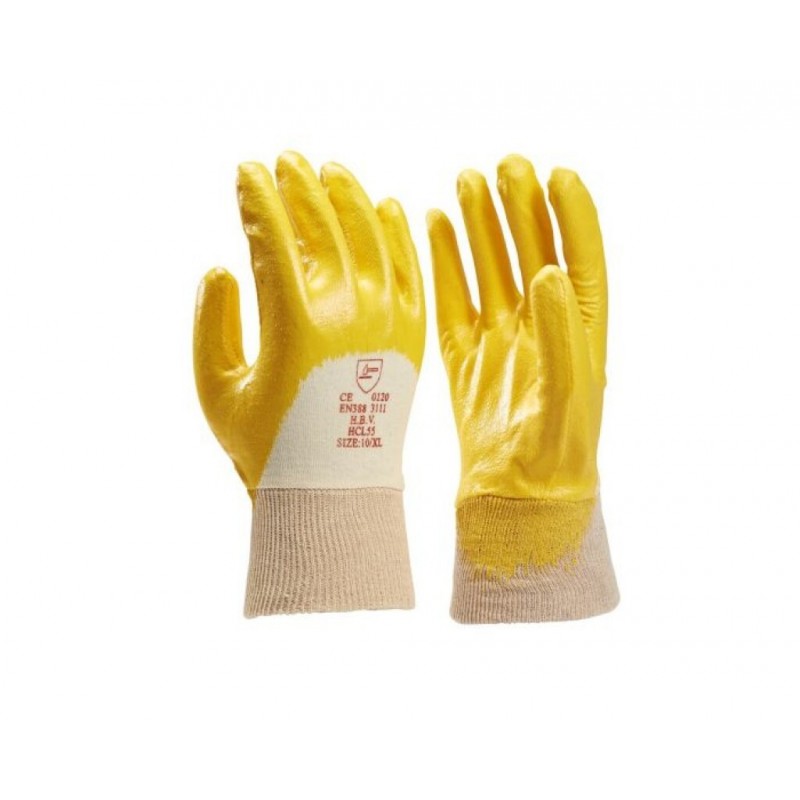 Handschoen HCL55 NBR Maat XL (10) - Geel - Ventilerend - Tricot