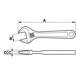 BAHCO MOERSLEUTEL 8072 255MM ZWART