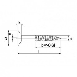 Houtschroef Pk 4x40mm DIN97 - Messing