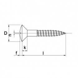 Houtschroef Lk 4x20mm DIN95 - Messing