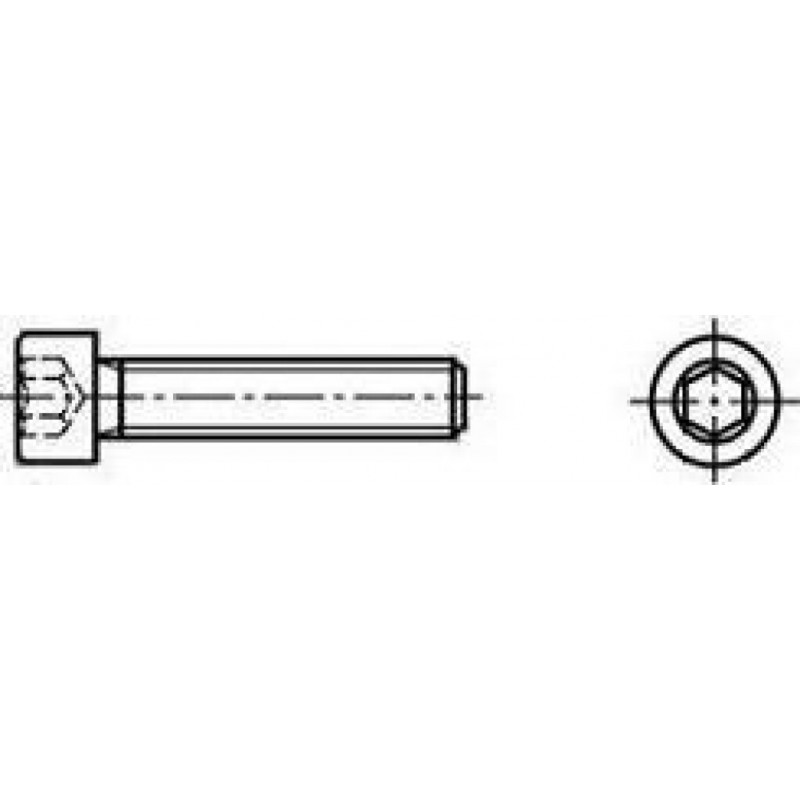 Inbusbout 12.9 Cilinderkop DIN912 - M8x30mm - Zwart