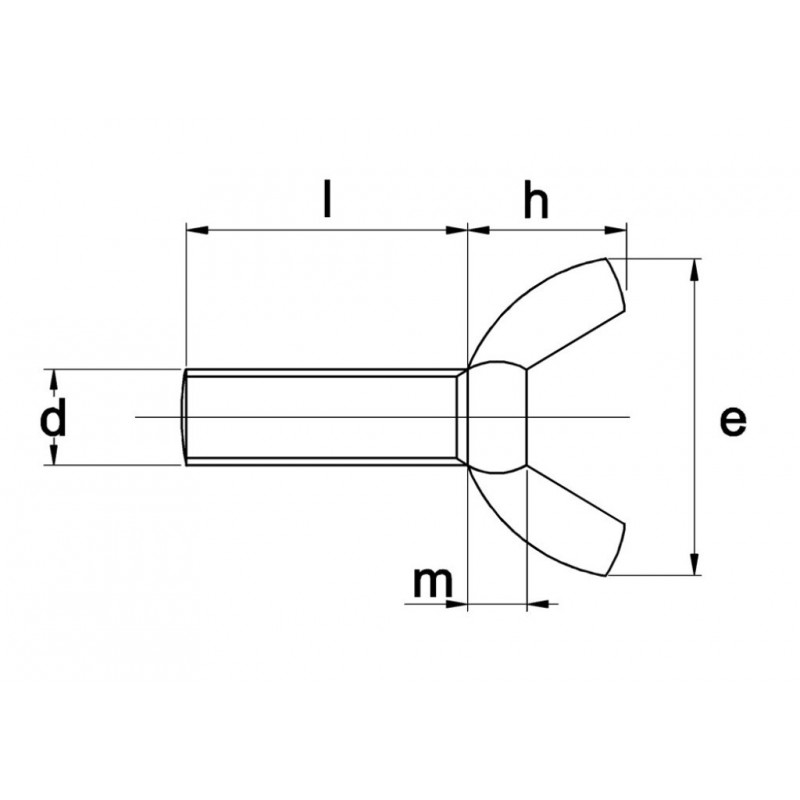 Vleugelschroef M10x20mm Verzinkt DIN316