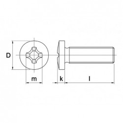 Metaalschroef M3x8mm Cilinderkop DIN7985Ph - RVS A2