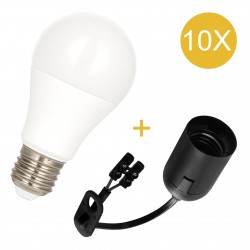 Bailey Combipack E27 Fitting +10W LED Lamp - 10 Lampen en 10 Fittingen