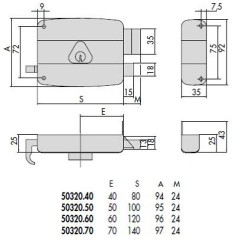 Cisa Oplegslot 50320 Met Losse Cilinder D1 afmeting