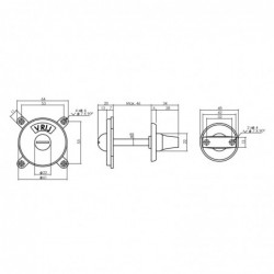 Intersteel Toilet-/badkamersluiting George vrij/bezet messing getrommeld