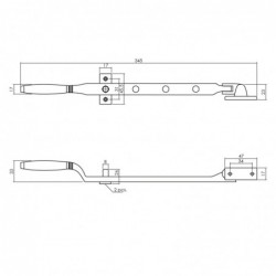 Intersteel Raamuitzetter Ton met stelpennen messing gelakt / ebbenhout