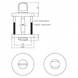 Intersteel Rozet met toilet-/badkamersluiting Ø49x7 mm messing mat titaan PVD