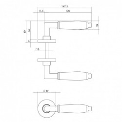 Intersteel Deurkruk Courgette met rozet Ø49x7mm verdekt chroom