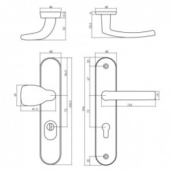 Intersteel Voordeurbeslag ovaal greep/kruk PC 72mm met kerntrekbeveiliging chroom