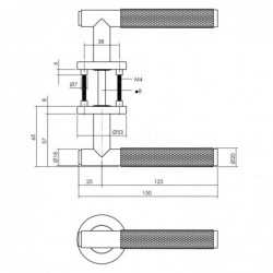 Intersteel Deurkruk Rombo op rozet Ø53x8 mm antracietgrijs