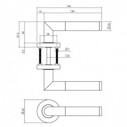 Intersteel Deurkruk Bastian op ronde rozet Ø52x10 mm antracietgrijs