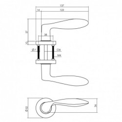 Intersteel Deurkruk George op ronde rozet Ø52x10 mm antracietgrijs