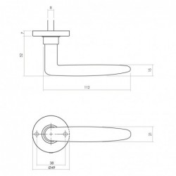 Intersteel Deurkruk Sophie met rozet Ø49x7mm verdekt mat nikkel