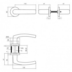 Intersteel Deurkruk Denham op rozet Ø50x7 mm aluminium zwart