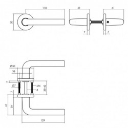 Intersteel Deurkruk Derby op rozet Ø50x7 mm aluminium zwart