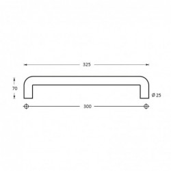 Intersteel Deurgrepen U-vorm per paar 325x70x25 mm mat zwart