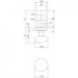 Intersteel Knop op rozet met ril nikkel mat