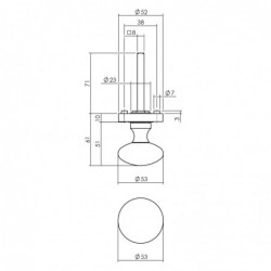 Intersteel Knop op rozet Ø52x10mm zwart