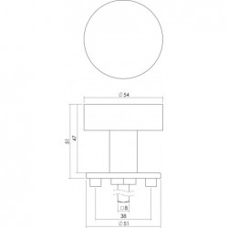 Intersteel Knop rond plat op rozet rvs geborsteld