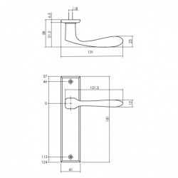 Intersteel Deurkruk Banaan met schild 181x41x7mm blind mat zwart